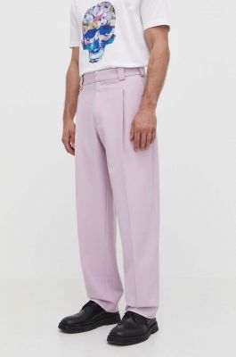 Imagine Won Hundred pantaloni barbati, culoarea roz, drept