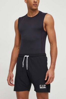 Imagine EA7 Emporio Armani pantaloni scurti barbati, culoarea negru