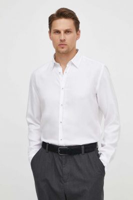 Imagine BOSS cămașă bărbați, culoarea alb, cu guler clasic, regular 50513378