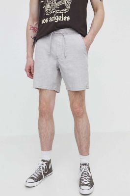 Imagine Hollister Co. pantaloni scurți din amestec de in culoarea gri