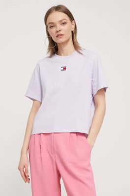 Imagine Tommy Jeans tricou femei, culoarea violet DW0DW17391