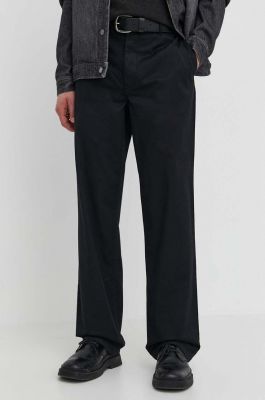 Imagine Wood Wood pantaloni Silas Classic barbati, culoarea negru, drept, 10001601.5252