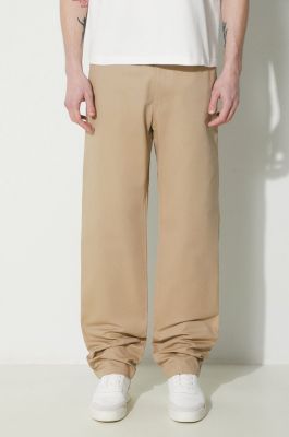 Imagine A.P.C. pantaloni de bumbac Pantalon Chuck culoarea bej, drept, COGEW.H08408.BAA