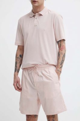 Imagine HUGO pantaloni scurti din bumbac culoarea roz, 50510596