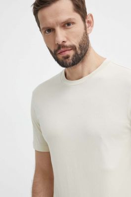 Imagine BOSS tricou din bumbac barbati, culoarea alb, neted