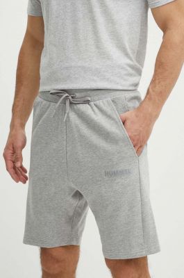 Imagine Hummel pantaloni scurti din bumbac culoarea gri