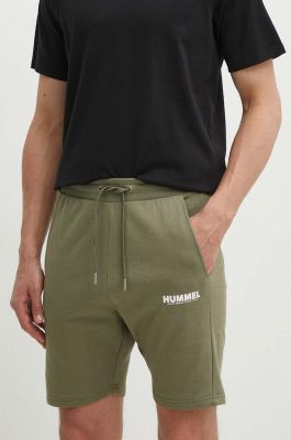 Imagine Hummel pantaloni scurti din bumbac culoarea verde
