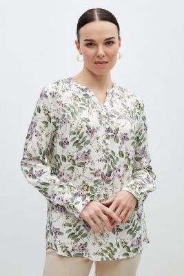 Imagine LC WAIKIKI Bluza cu decolteu in V si imprimeu floral