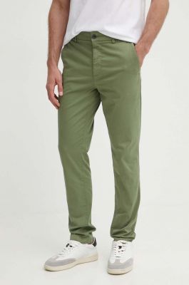 Imagine BOSS pantaloni bărbați, culoarea verde, mulată, 50505392