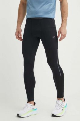 Imagine Reebok leggins de alergare Speed culoarea negru, neted, 100075484