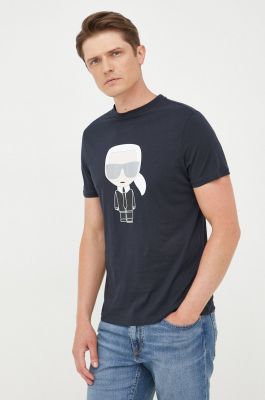 Imagine Karl Lagerfeld tricou din bumbac culoarea bleumarin, cu imprimeu 500251.755071