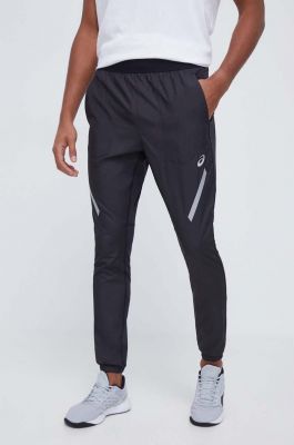 Imagine Asics pantaloni de alergare culoarea negru, cu imprimeu