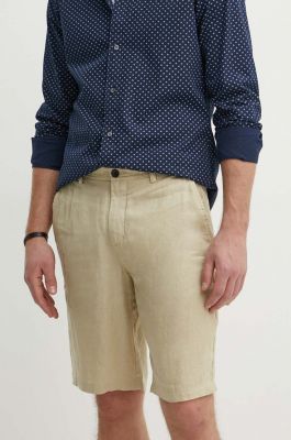 Imagine Sisley pantaloni scurti din in culoarea bej