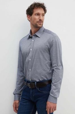 Imagine BOSS cămașă din bumbac bărbați, culoarea bleumarin, regular, 50513781