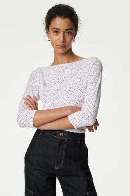 Imagine Marks & Spencer Bluza cu model si decolteu barcuta