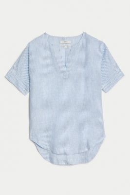 Imagine Marks & Spencer Bluza de in cu dungi si maneci scurte