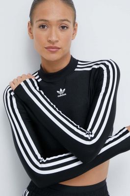 Imagine adidas Originals longsleeve femei, culoarea negru IU2428